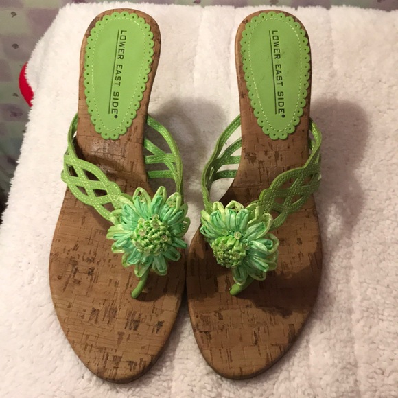 lime green wedge sandals